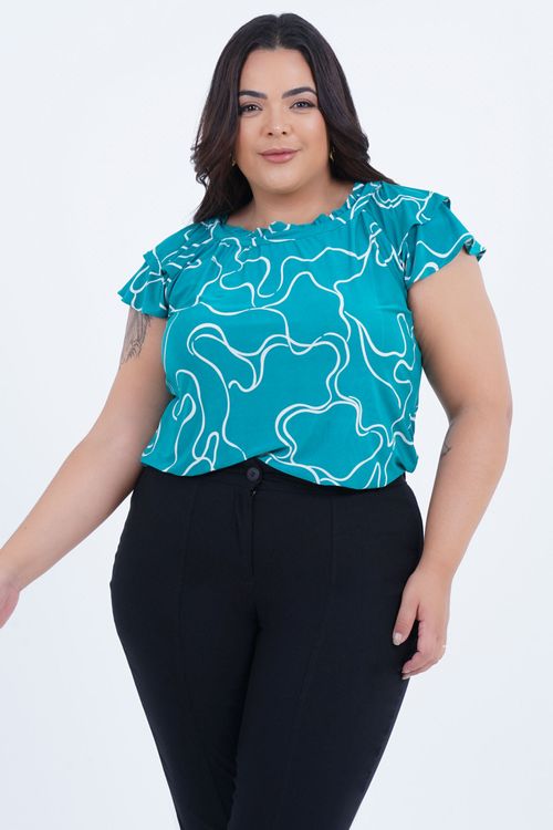 Blusa Plus Size Feminino Manga Curta Temperado