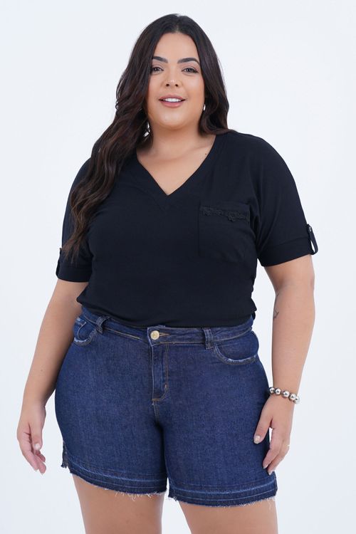 Blusa Plus Size Feminino Manga Curta Evento