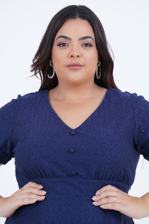 Vestido Plus Size Feminino Doce Médio Laise