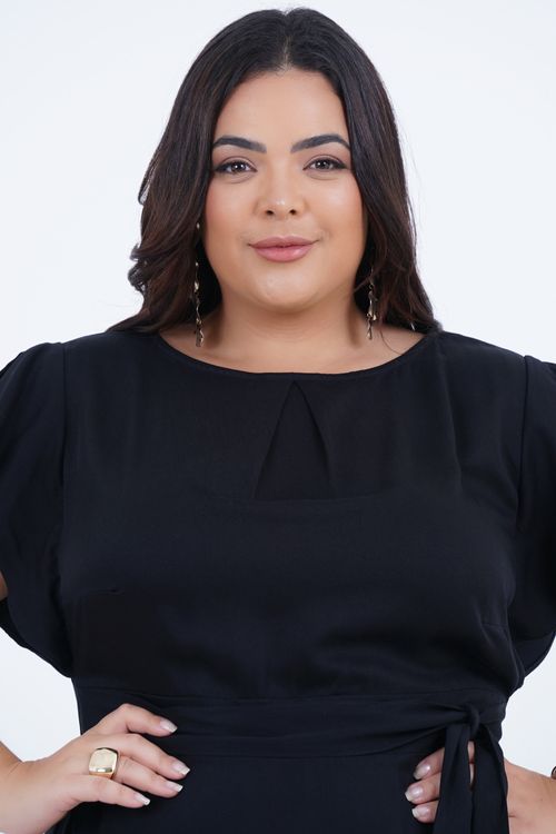 Vestido Plus Size Feminino Midi Faixa
