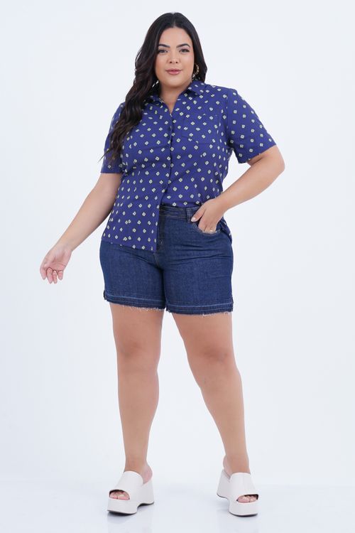 Camisa Plus Size Feminino Neon Manga Curta