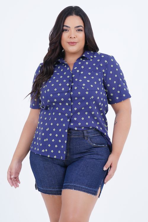 Camisa Plus Size Feminino Neon Manga Curta