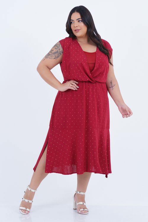 Vestido Plus Size Feminino Midi Perfeição