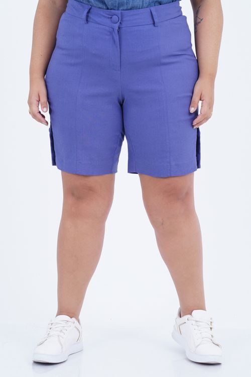 Bermuda Plus Size Feminino Linho Cítrico