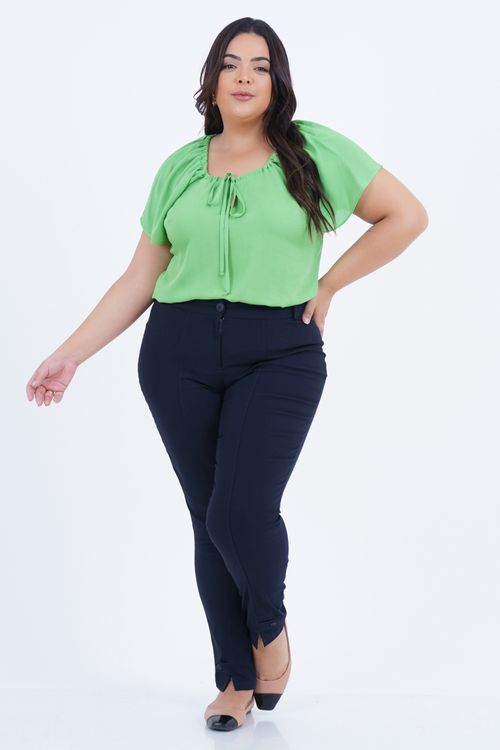 Blusa Plus Size Feminino Manga Curta Toranja