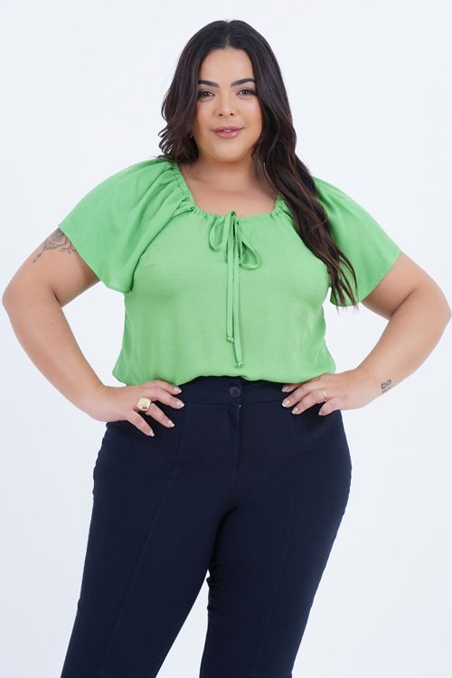 Blusa Plus Size Feminino Manga Curta Toranja
