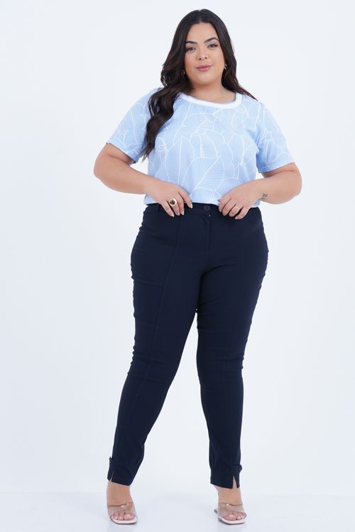 Blusa Plus Size Feminino Manga Curta Singelo