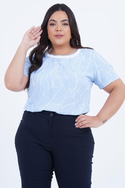 Blusa Plus Size Feminino Manga Curta Singelo