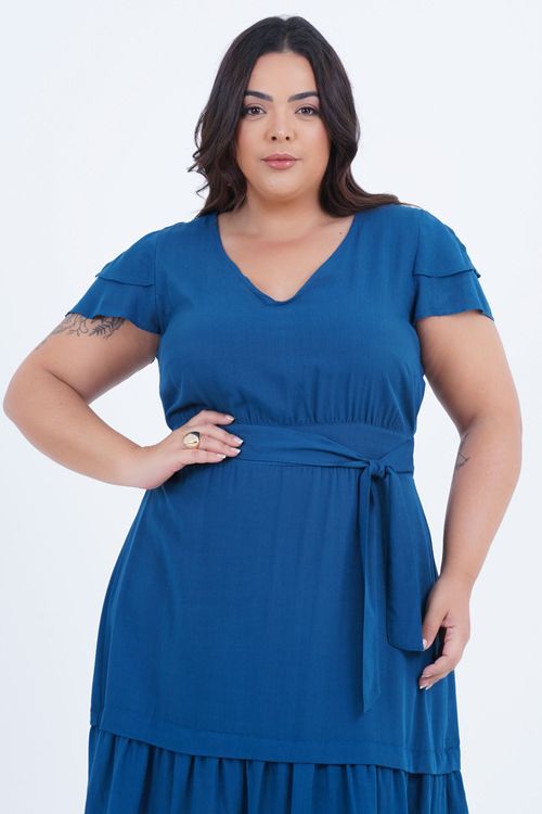 Vestido Plus Size Feminino Médio Frutas