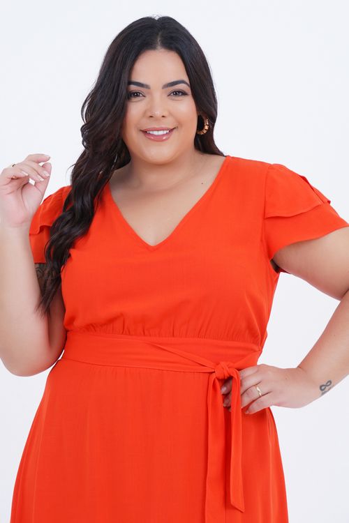 Vestido Plus Size Feminino Médio Frutas