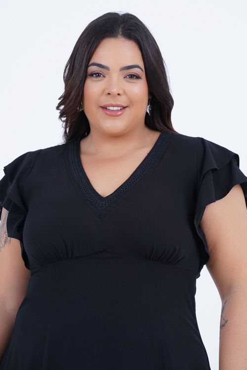 Vestido Plus Size Feminino Midi Atlântico