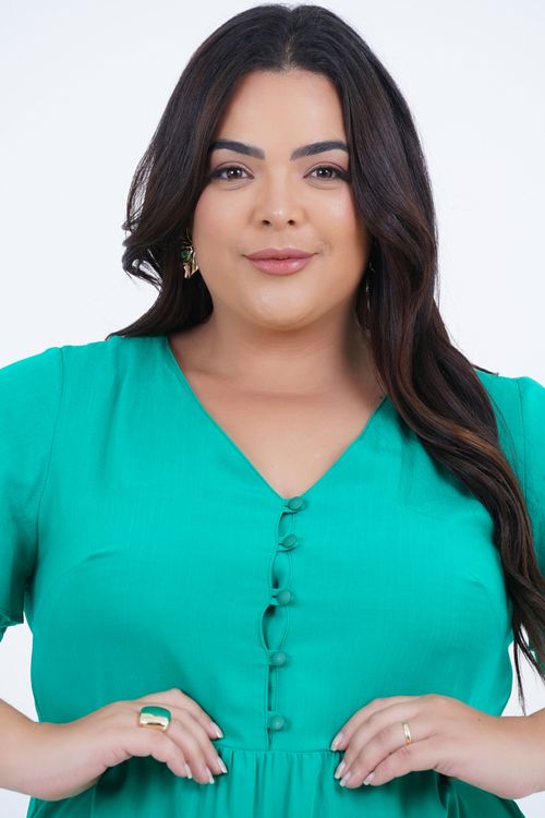 Vestido Plus Size Feminino Solto Médio