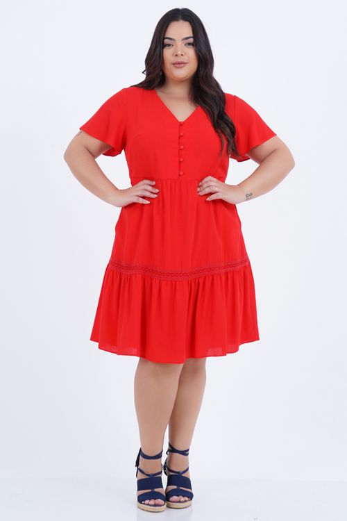 Vestido Plus Size Feminino Solto Médio