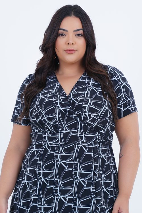 Vestido Plus Size Feminino Médio Vibração