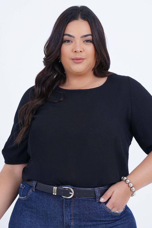 Blusa Plus Size Feminino Manga 3/4 Belmore