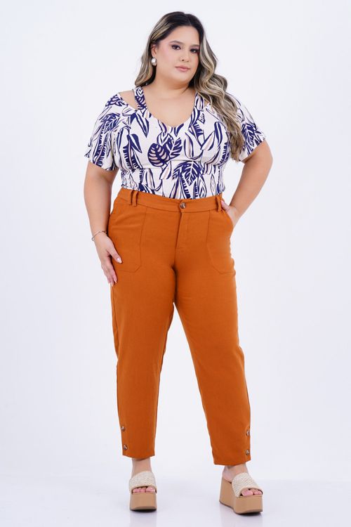 Blusa Plus Size Feminino Manga 3/4 Orvalho
