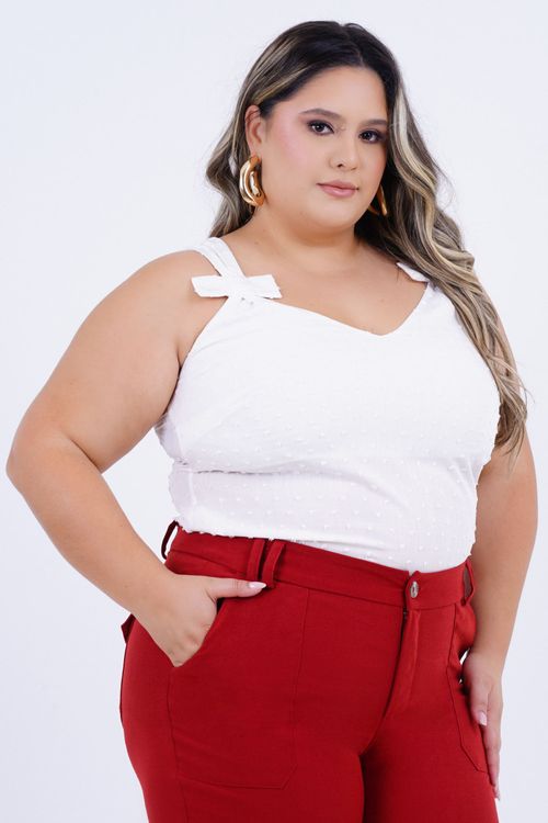Regata Plus Size Feminino Laço