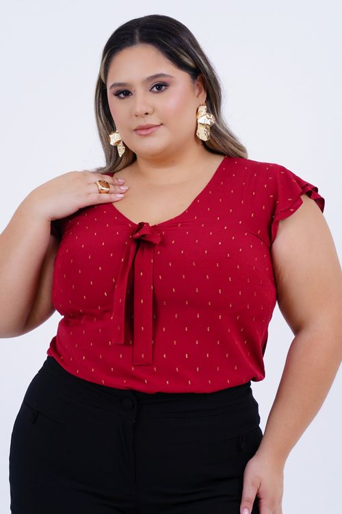 Blusa Plus Size Feminino Manga Curta Chine