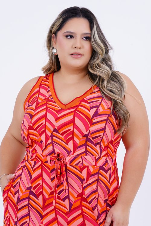 Vestido Plus Size Feminino Longo Festival