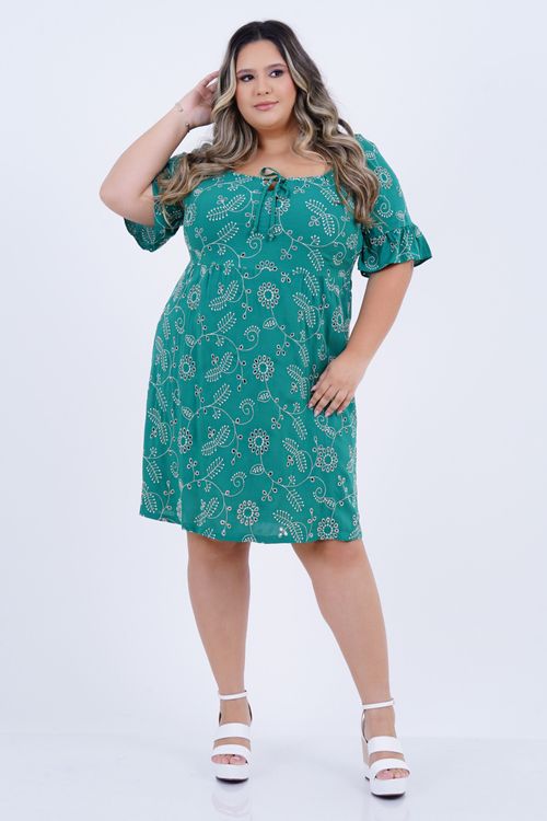Vestido Plus Size Feminino Médio Laise Lavanda