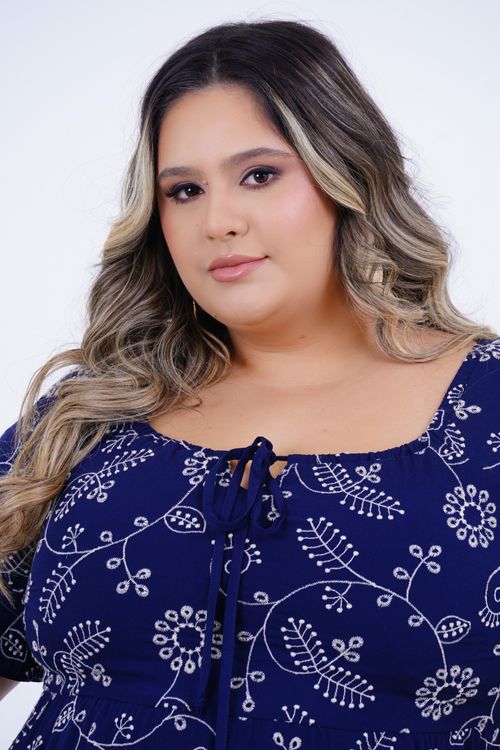 Vestido Plus Size Feminino Médio Laise Lavanda