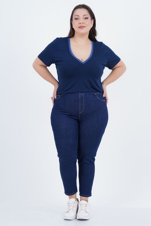 Blusa Plus Size Feminino Manga Curta Reeditado