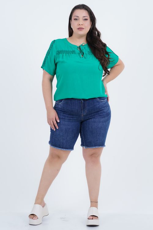 Blusa Plus Size Feminino Manga Curta Verão