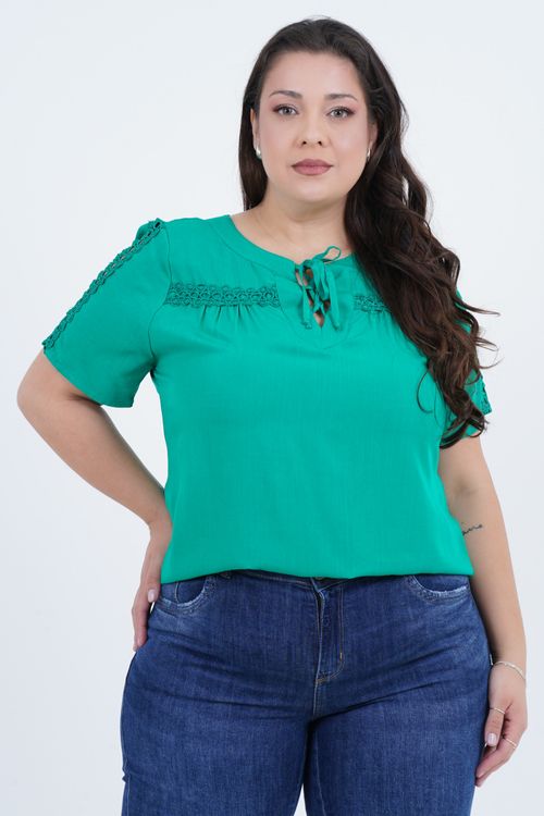 Blusa Plus Size Feminino Manga Curta Verão