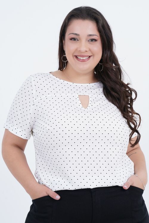 Blusa Plus Size Feminino Manga Curta Oxigênio
