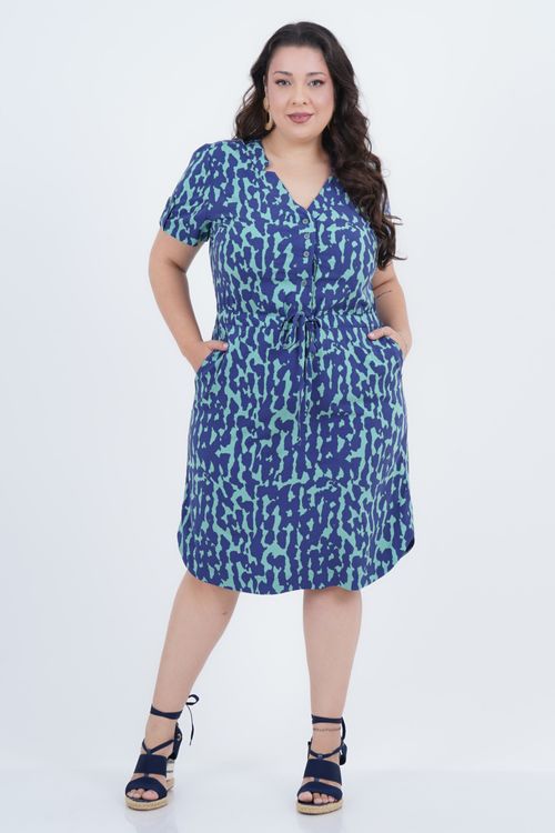 Vestido Plus Size Feminino Médio Tonica