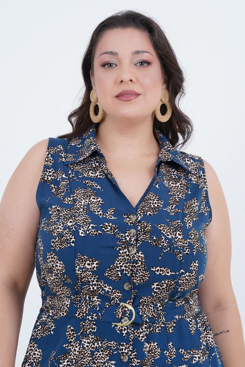 Vestido Plus Size Feminino Midi Saara