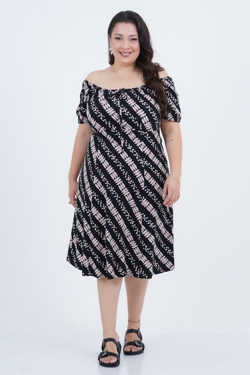 Vestido Plus Size Feminino Médio Cerejeira