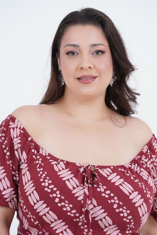 Vestido Plus Size Feminino Médio Cerejeira