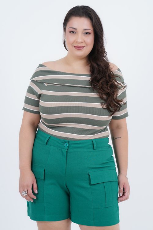 Blusa Plus Size Feminino Manga Curta Reconectar