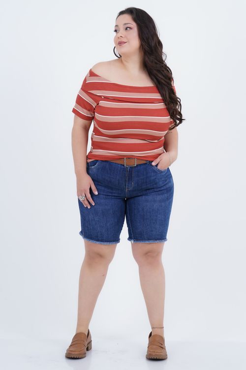 Blusa Plus Size Feminino Manga Curta Reconectar