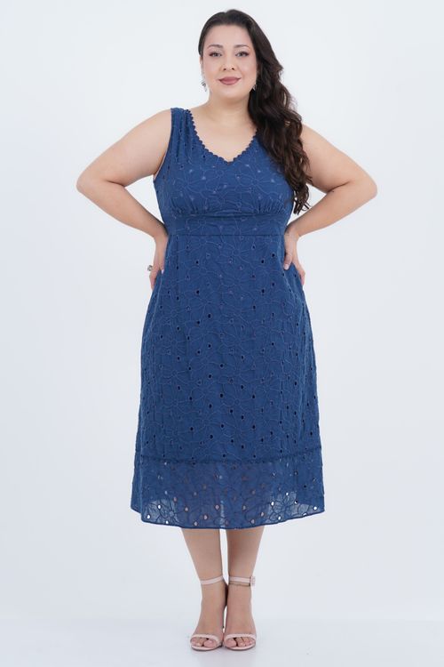 Vestido Plus Size Feminino Midi Laise Camomila