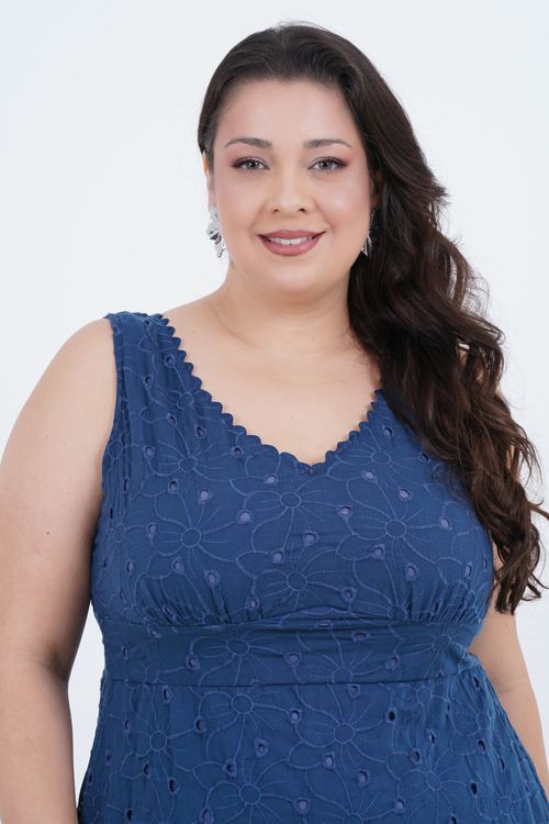 Vestido Plus Size Feminino Midi Laise Camomila