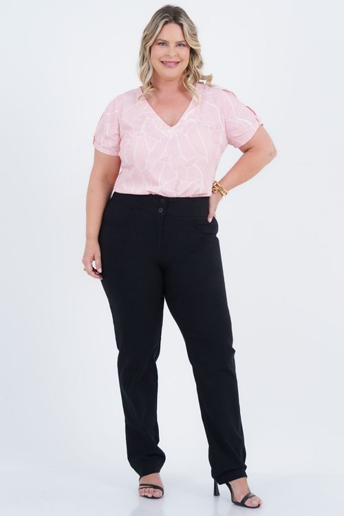 Blusa Plus Size Feminino Manga Curta Light