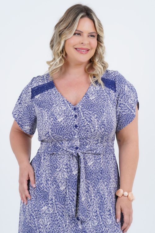Vestido Plus Size Feminino Longo Riscado