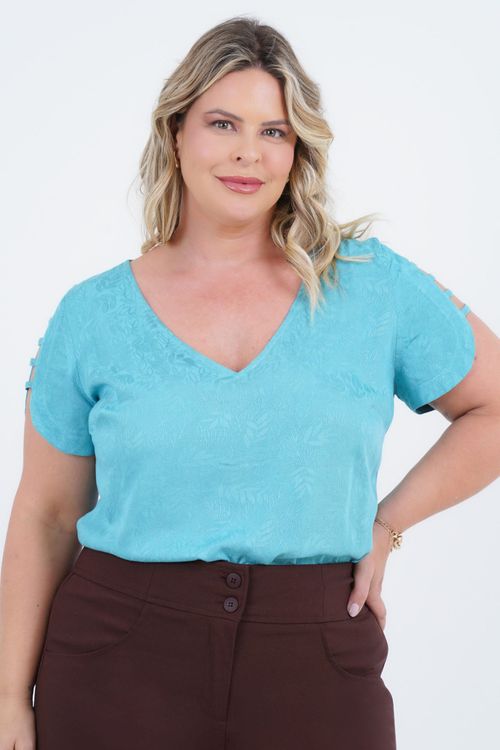 Blusa Plus Size Feminino Manga Curta Citrus
