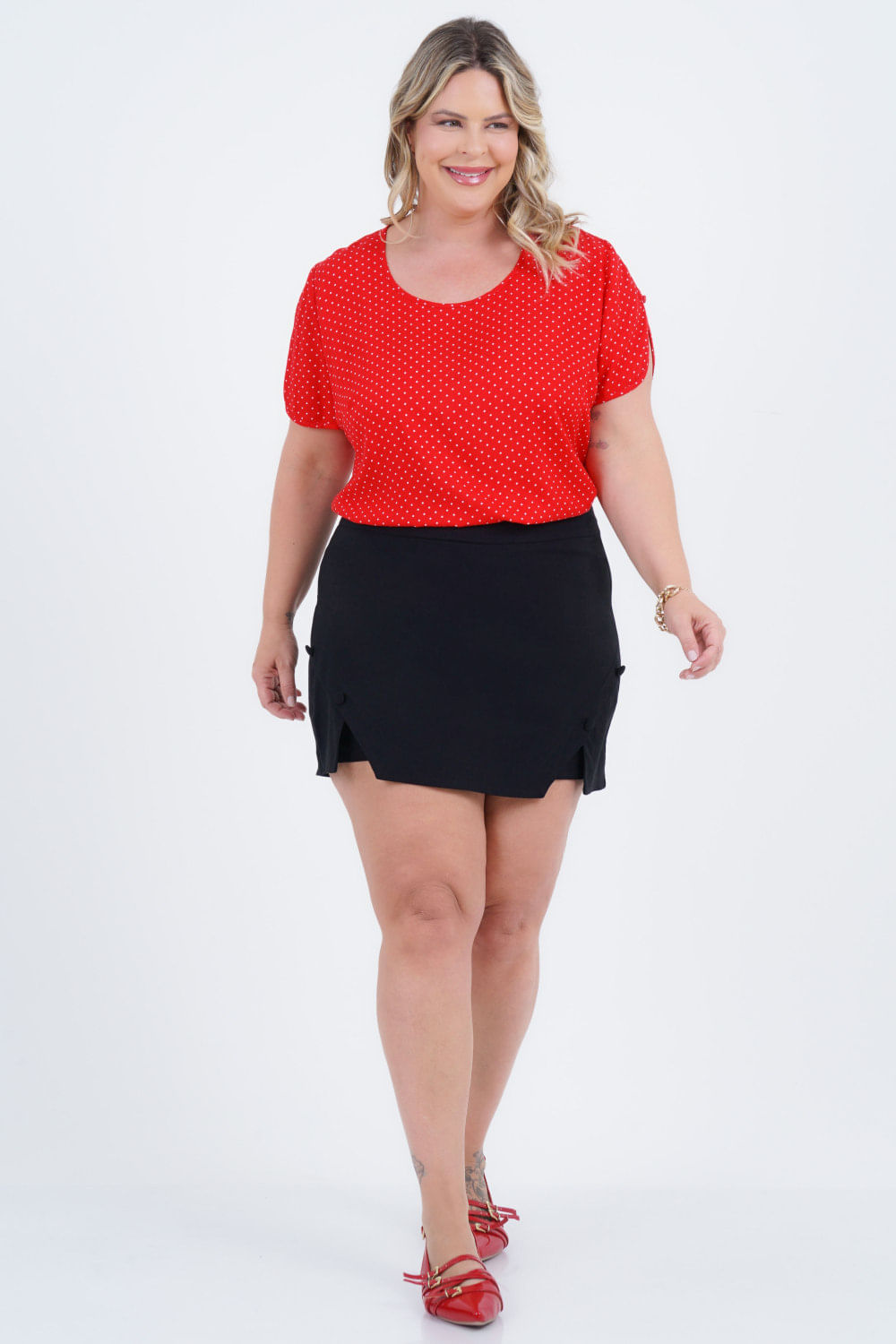 Shorts-Saia Plus Size Feminino Trend
