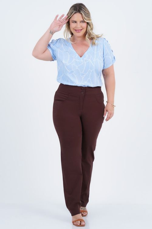 Blusa Plus Size Feminino Manga Curta Light