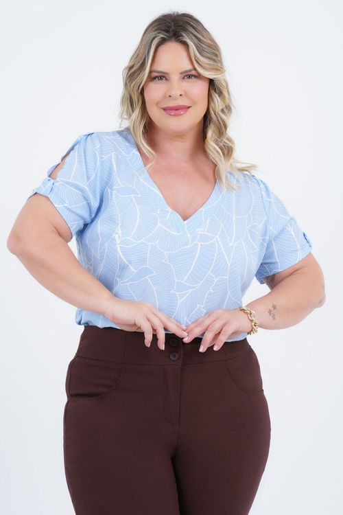 Blusa Plus Size Feminino Manga Curta Light