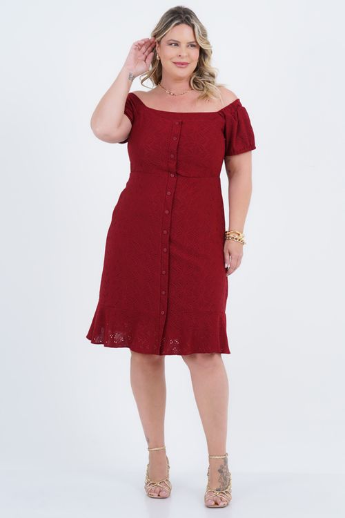 Vestido Plus Size Feminino Médio Laise Folia