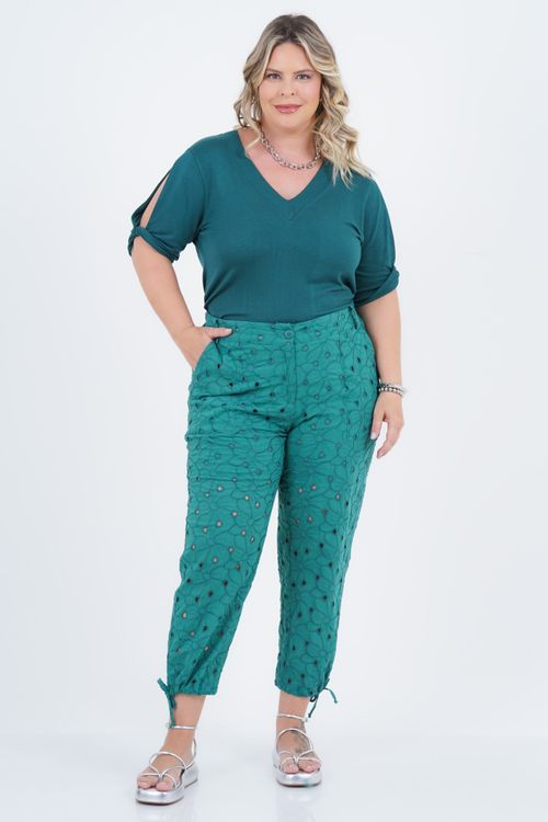 Blusa Plus Size Feminino Manga 3/4 Kerala