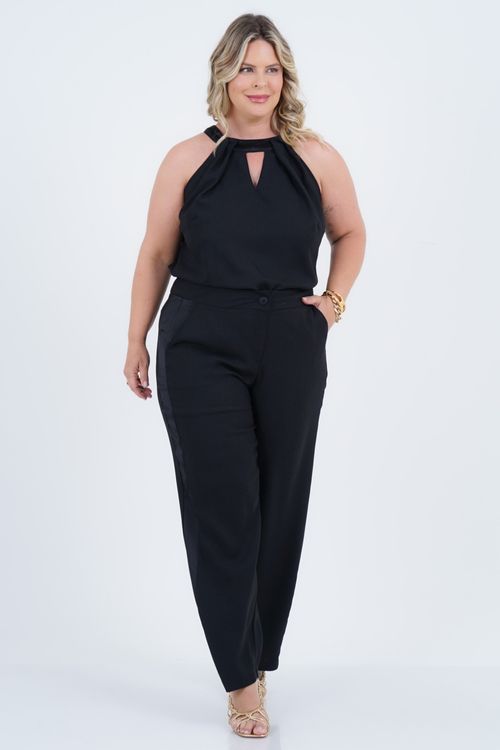 Calça Plus Size Feminino Reta Gin