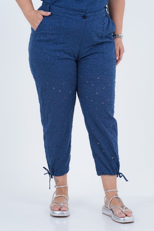 Calça Plus Size Feminino Cropped Laise Margaridas