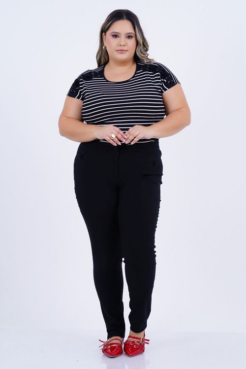 Blusa Plus Size Feminino Manga Curta Presley
