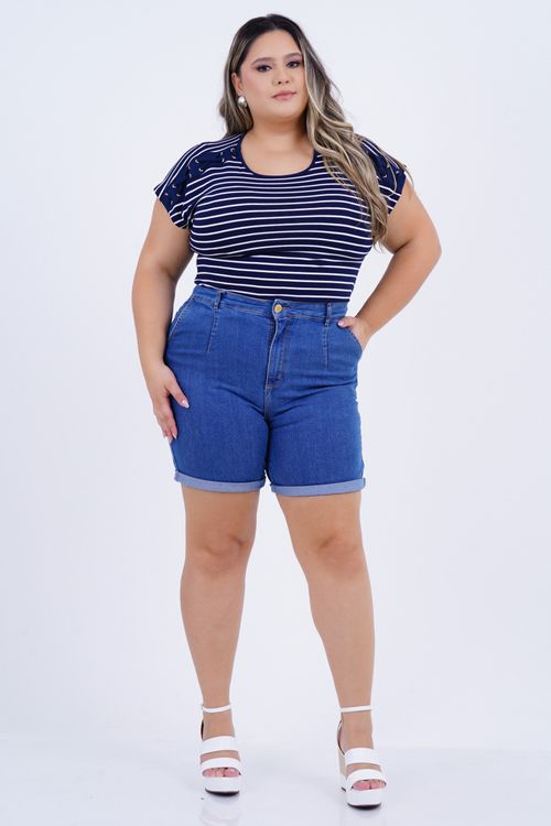 Blusa Plus Size Feminino Manga Curta Presley