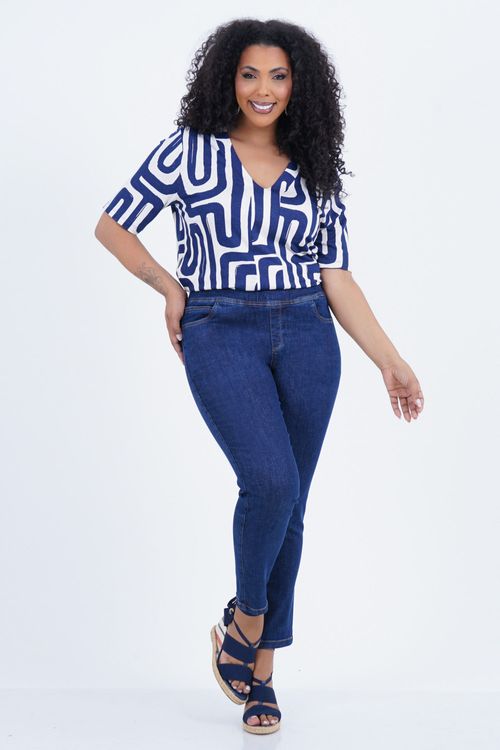 Blusa Plus Size Feminino Manga 3/4 Caminho
